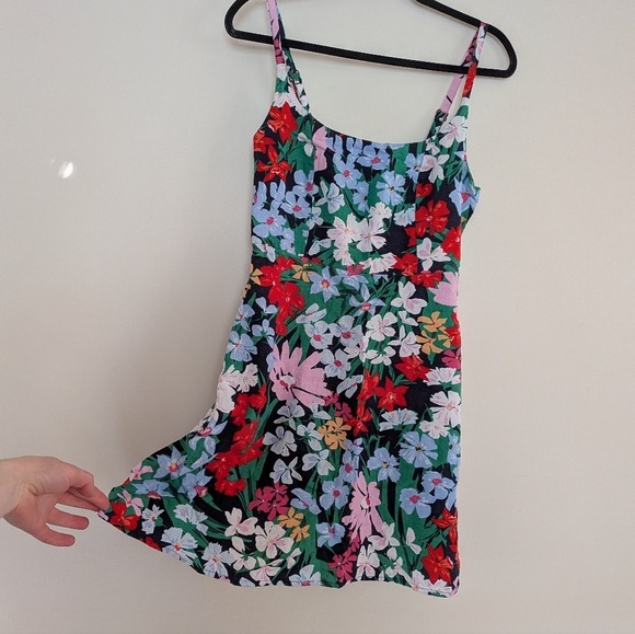 Linen Blend Floral Mini Dress - Picture 2 of 5